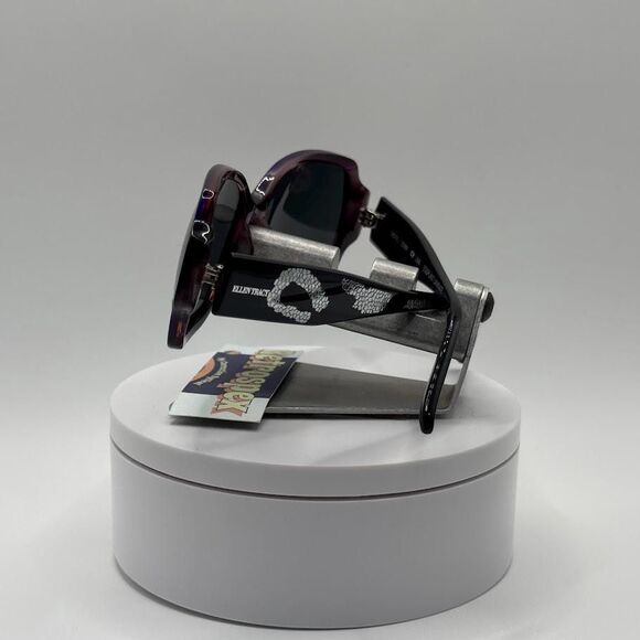NOS Vintage Y2K Designer Sunglasses | Ellen Tracy | Purple Square Thick Temple main image 11